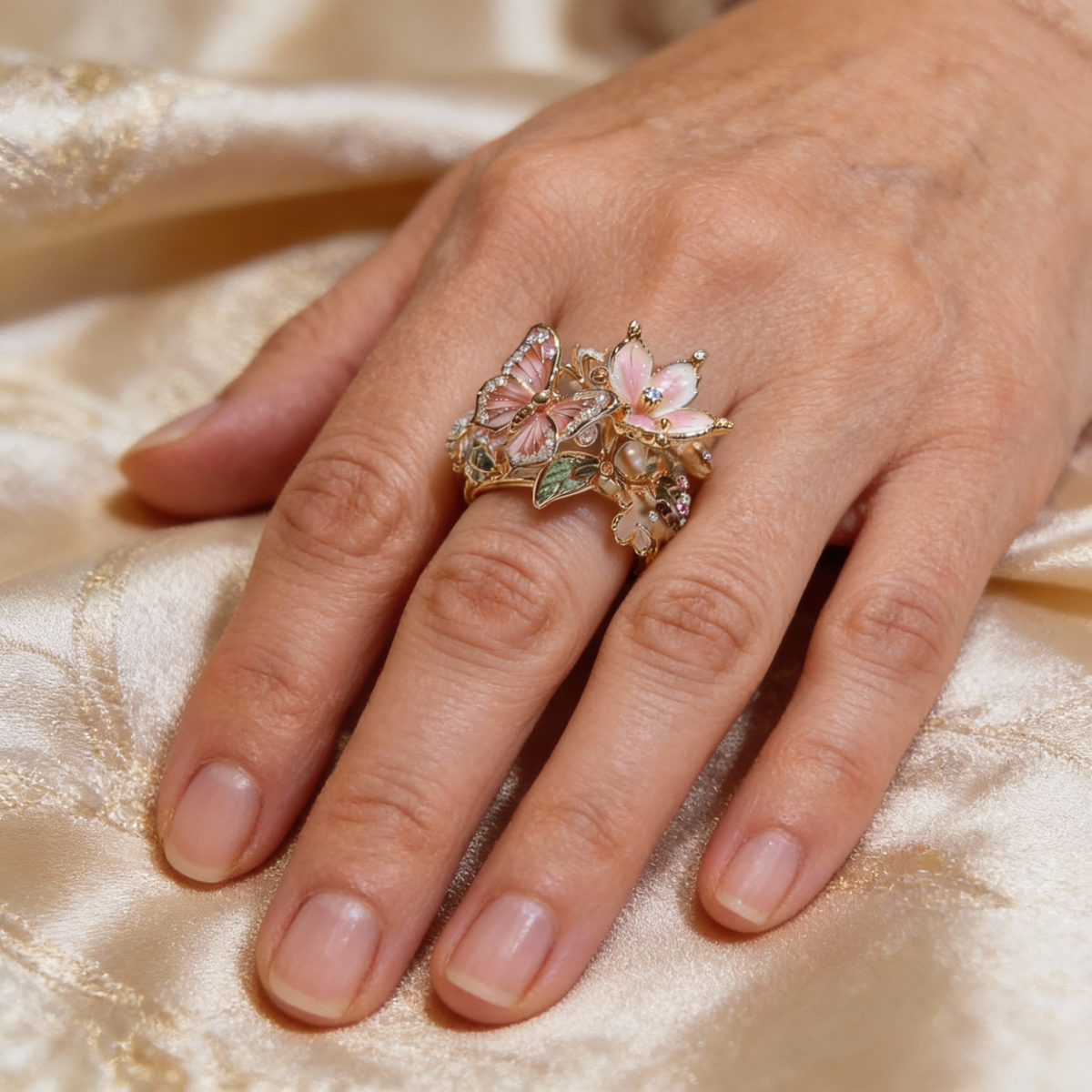 Butterfly Ring with Cubic Zirconia