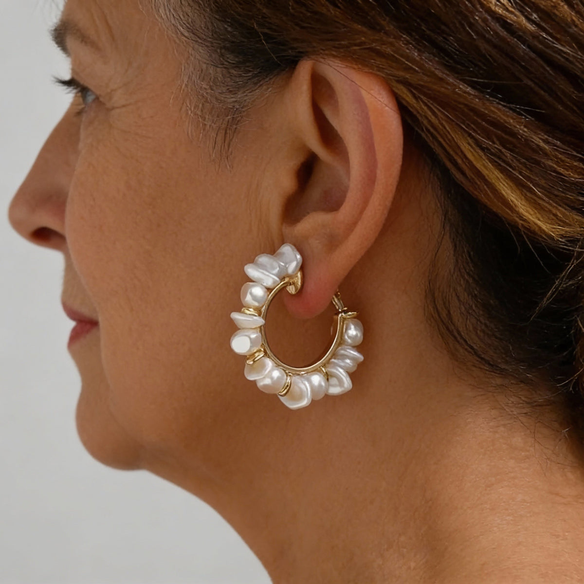 Elegant pearl hoop earrings for a timeless vintage look