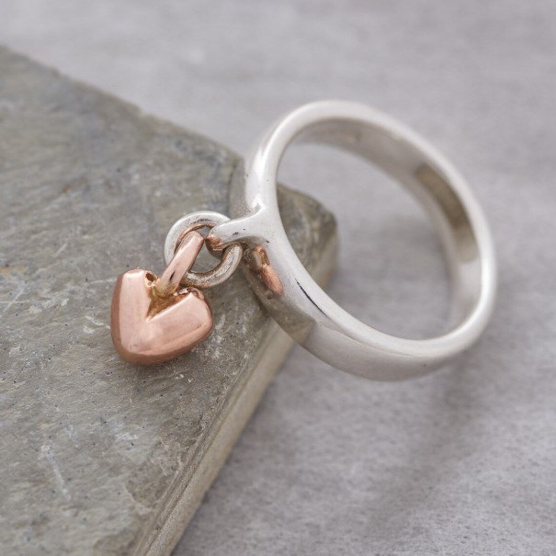 Vintage Ring with Heart Charm