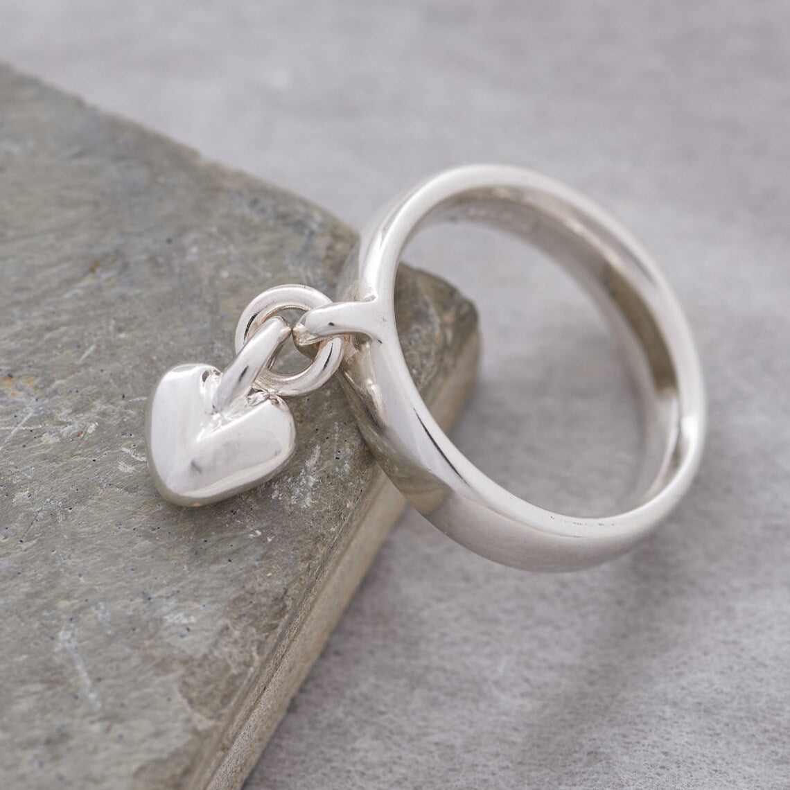 Vintage Ring with Heart Charm