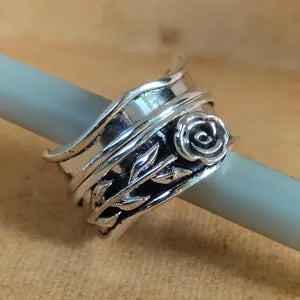 Vintage Turquoise Leaf Ring — Timeless Elegance