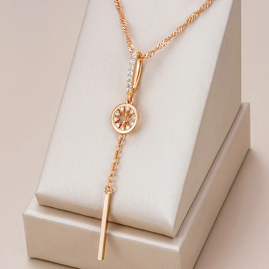 Elegant Pink Necklace with Sparkling Star Pendant and Cubic Zirconia