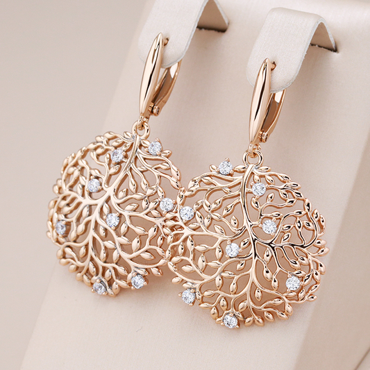 Elegant earrings with graceful stems and sparkling cubic zirconia stones