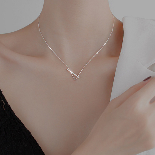 Sparkling V Necklace with Radiant Details for Elegance