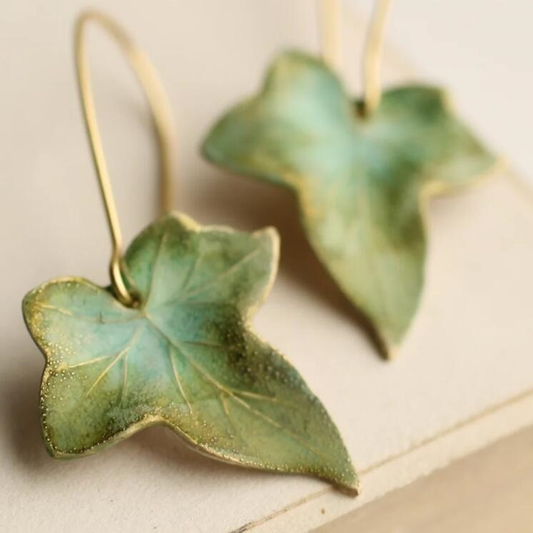 Elegant Ivy Leaf Dangle Earrings for Nature Lovers