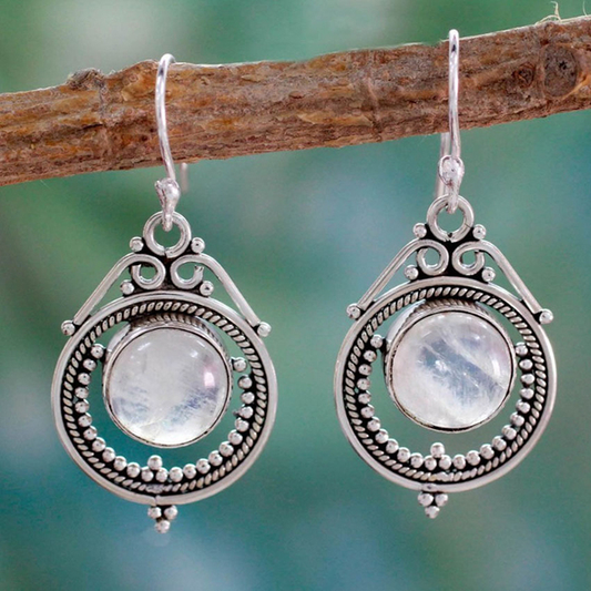 Vintage-Style Boho-Chic Moonstone Earrings for Women