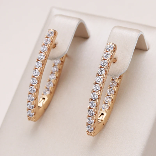 Elegant hoop earrings with cubic zirconia for a radiant look