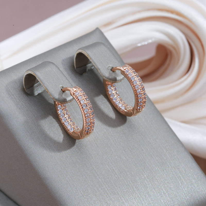 Sparkling hoop earrings with cubic zirconia for women