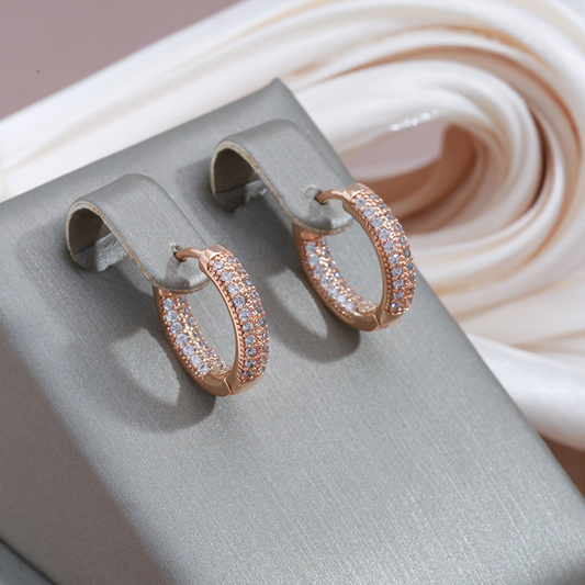 Sparkling hoop earrings with cubic zirconia for women