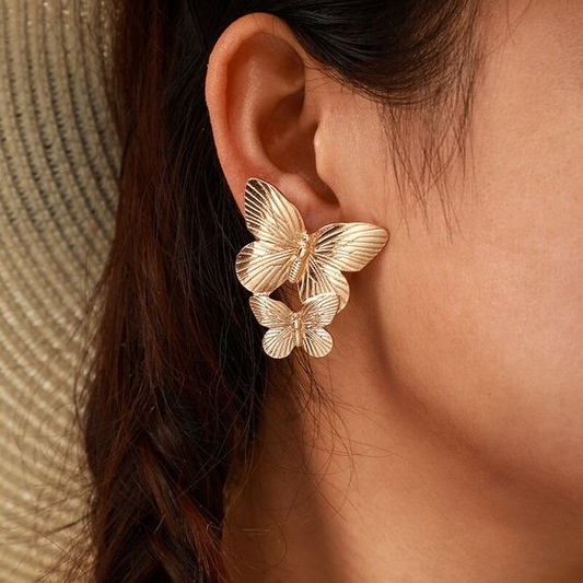 Elegant Vintage-Style Butterfly Earrings for Women