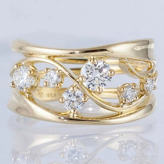 Gold-Plated Ring with Cubic Zirconia