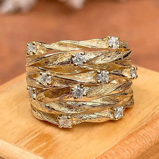 Vintage Gold Ring with Stones