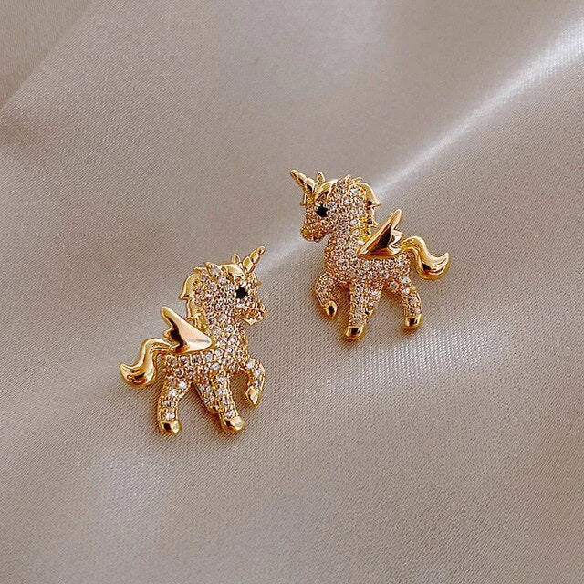 Brilliant Unicorn Earrings with Wings for Girls