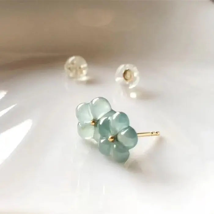 Delicate Turquoise Flower Earrings Crafted from Natural Stone