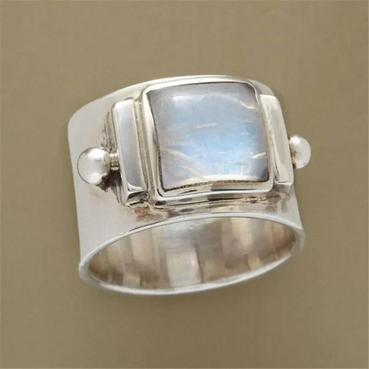 Moonstone Ring in Stainless Steel