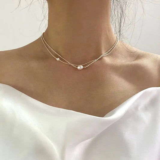 Delicate Layered Freshwater Pearl Necklace for Women