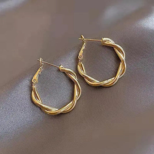 Twisted hoop earrings with a cord design