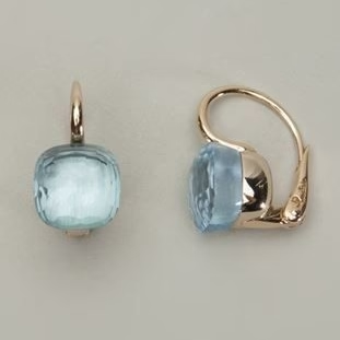Vintage earrings with sky-blue cubic zirconia stones and an elegant clip fastening