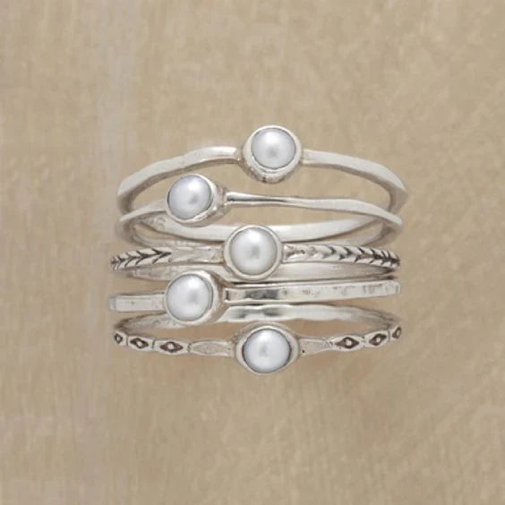 Pearl Stackable Ring Set