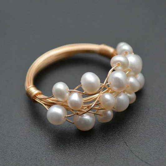 Sea Wave Ring with Opal