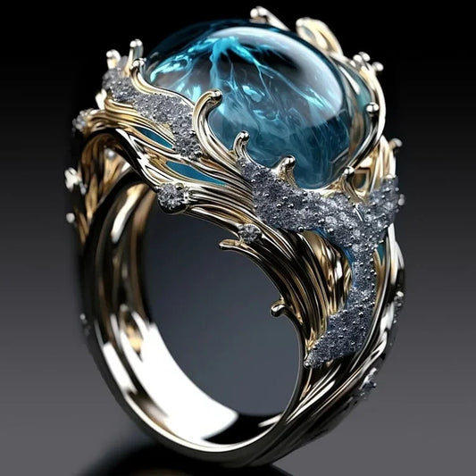 Vintage Gold Moonstone Ring – Timeless Elegance