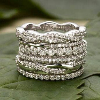 Vintage Ring with Layered Cubic Zirconia