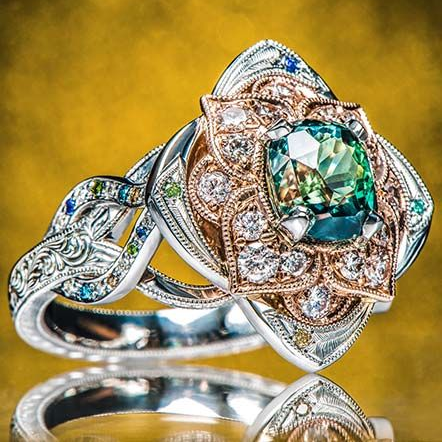 Ring with Crystal Center Stone