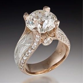 Vintage Gold Ring with Solitaire Cubic Zirconia