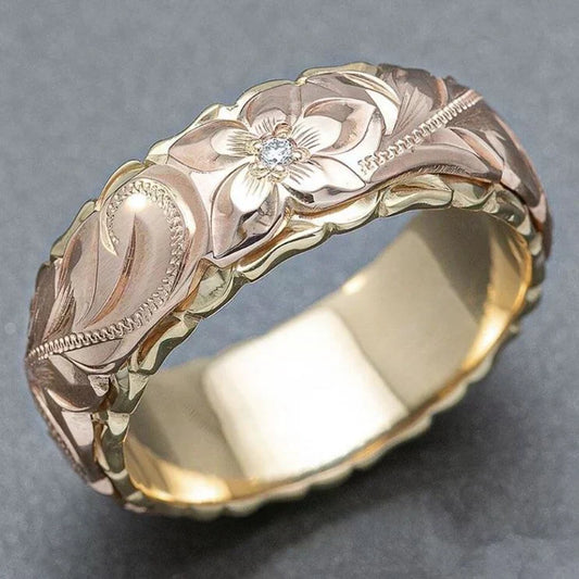 Vintage Rose Gold Flower Ring