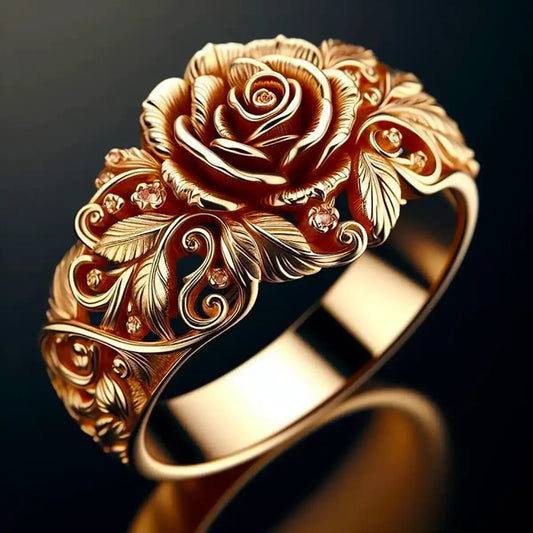 Golden Rose Ring in Gold