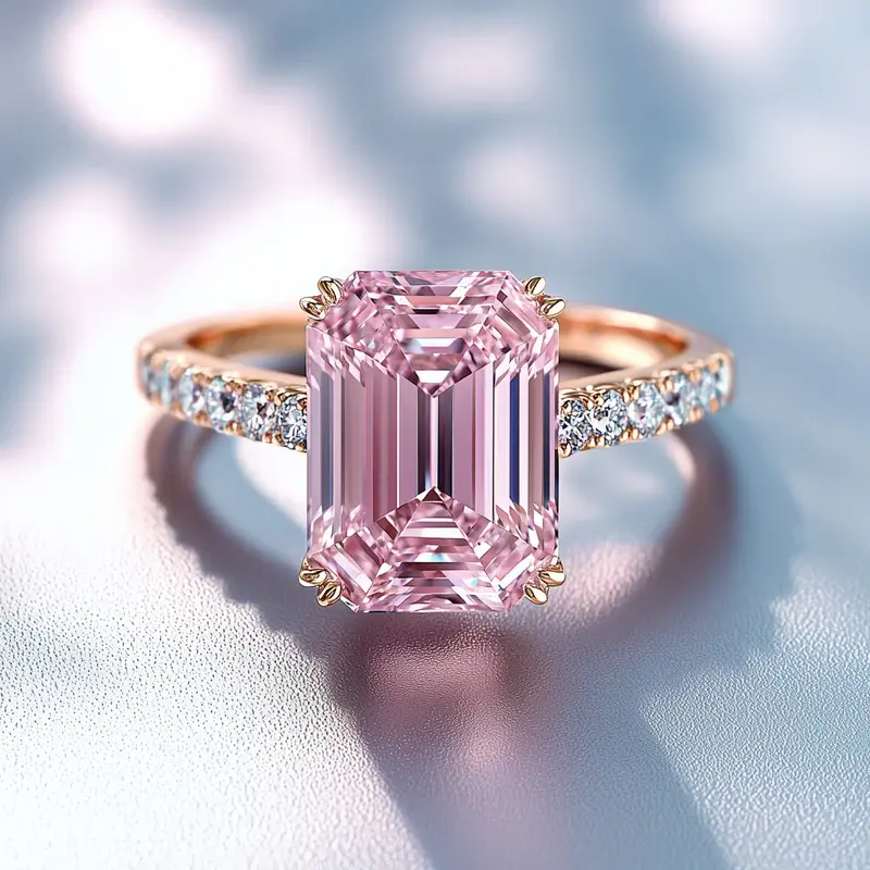 Ring with Dreamy Pink Crystal