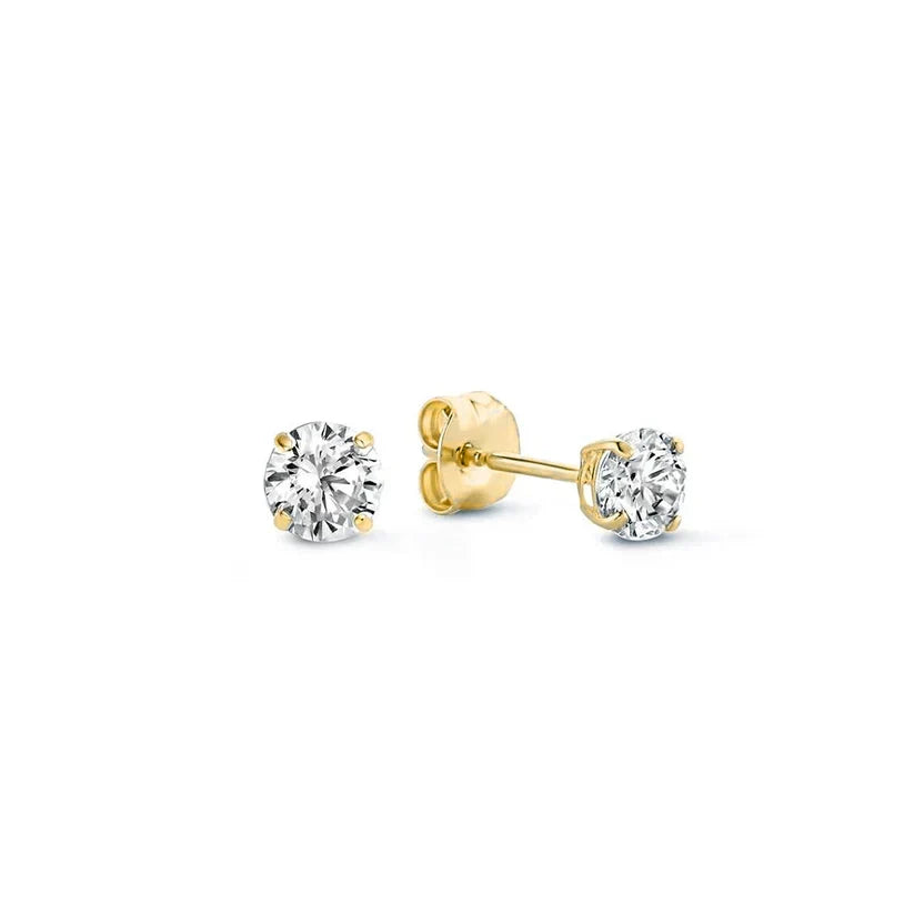 Earrings featuring sparkling cubic zirconia stones in a classic pointed setting