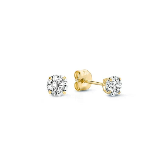 Earrings featuring sparkling cubic zirconia stones in a classic pointed setting