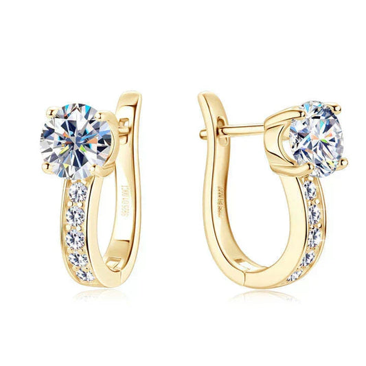 Hoop earrings featuring sparkling cubic zirconia with round centre stones