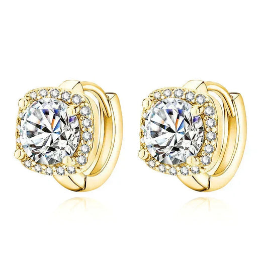 Elegant Zirconia Earrings with a Halo Design