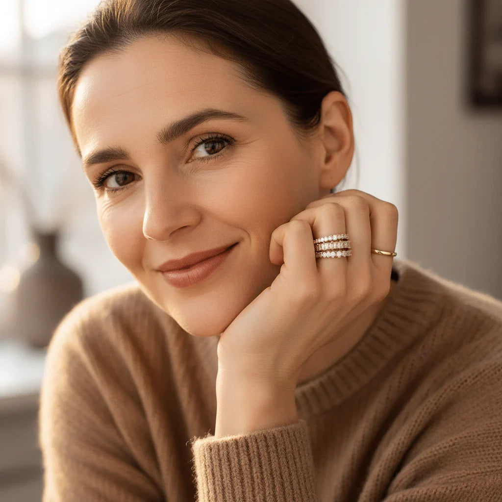 Stackable Ring Set with Cubic Zirconia – Elegance That Shines