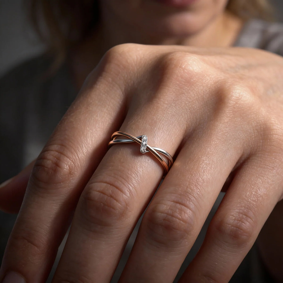 Silver Vintage Ring with Layered Flowers