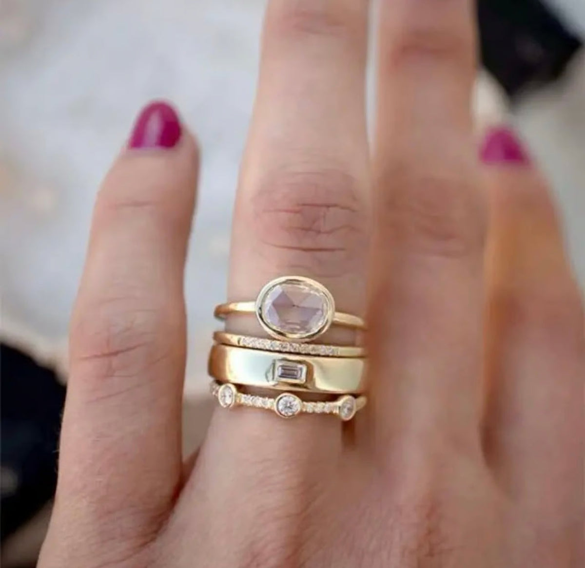 Vintage Ring Set with Cubic Zirconia