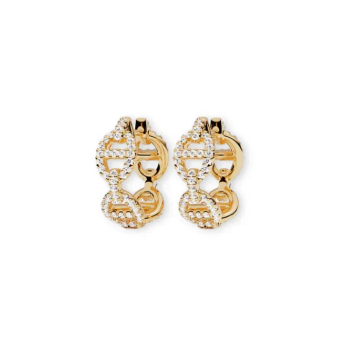 Cubic Zirconia Chain Design Earrings