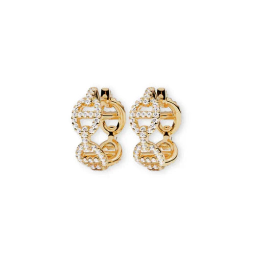 Cubic Zirconia Chain Design Earrings
