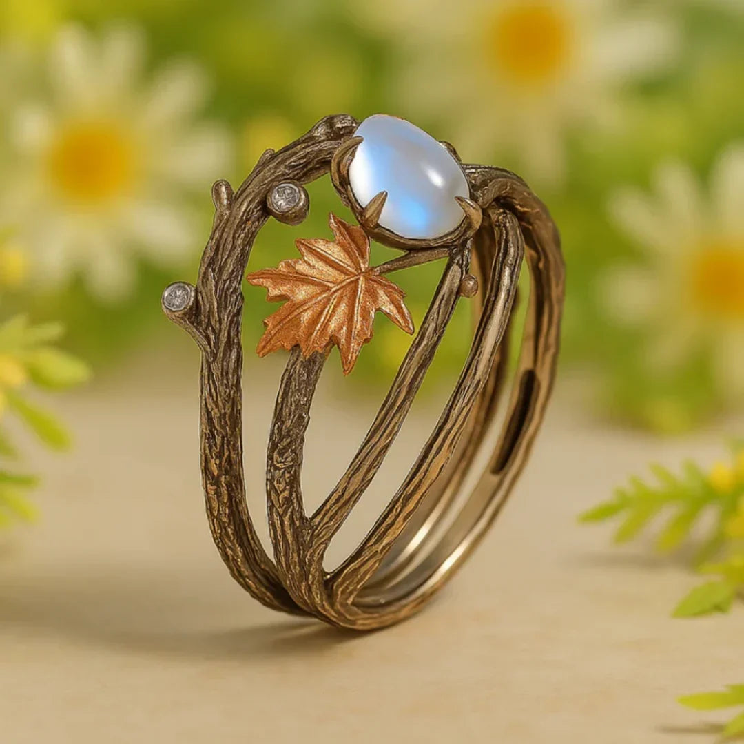 Ring with Natural Moonstone – Nature's Elegance