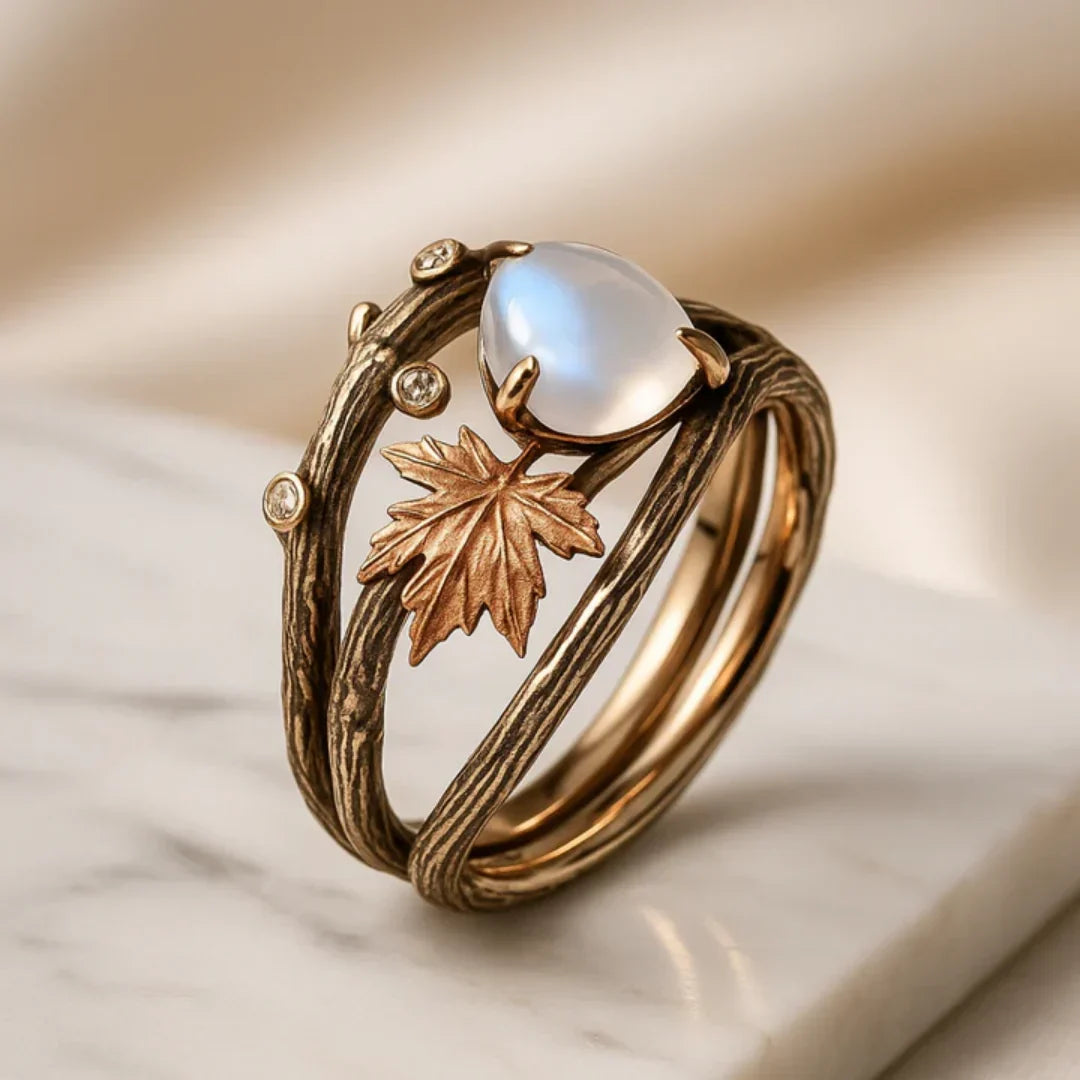 Ring with Natural Moonstone – Nature's Elegance