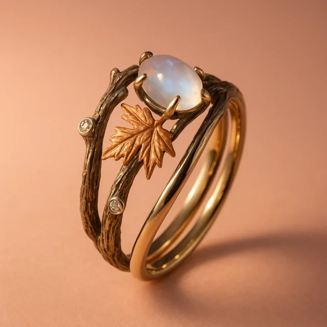 Ring with Natural Moonstone – Nature's Elegance