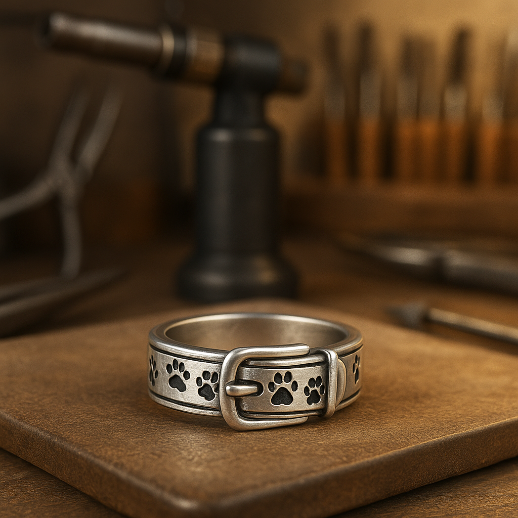 Elegant Paw Print Ring