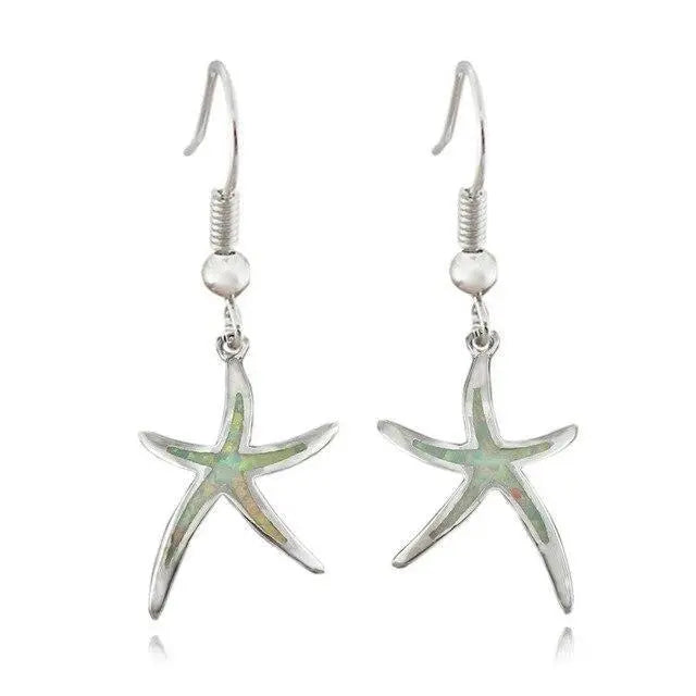 Beautiful Opal Starfish Earrings for Beach Lovers