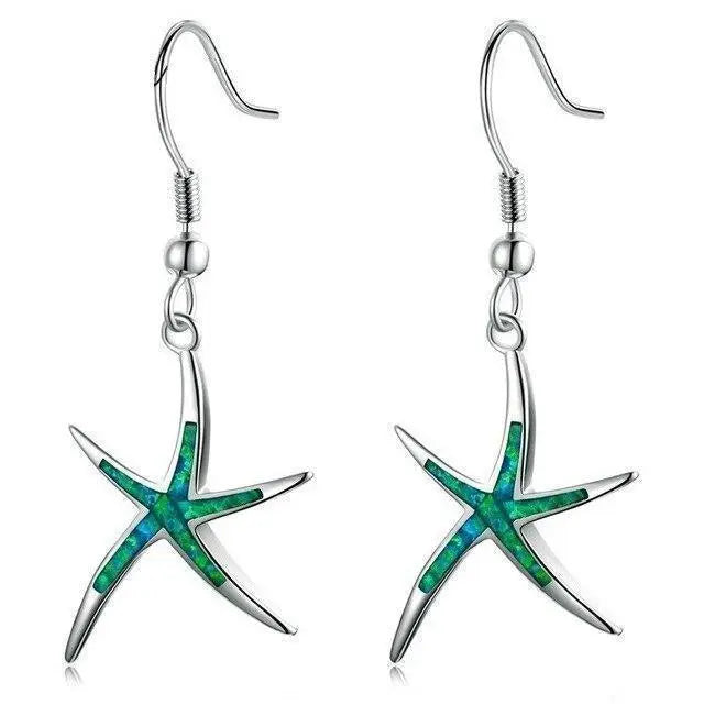 Beautiful Opal Starfish Earrings for Beach Lovers