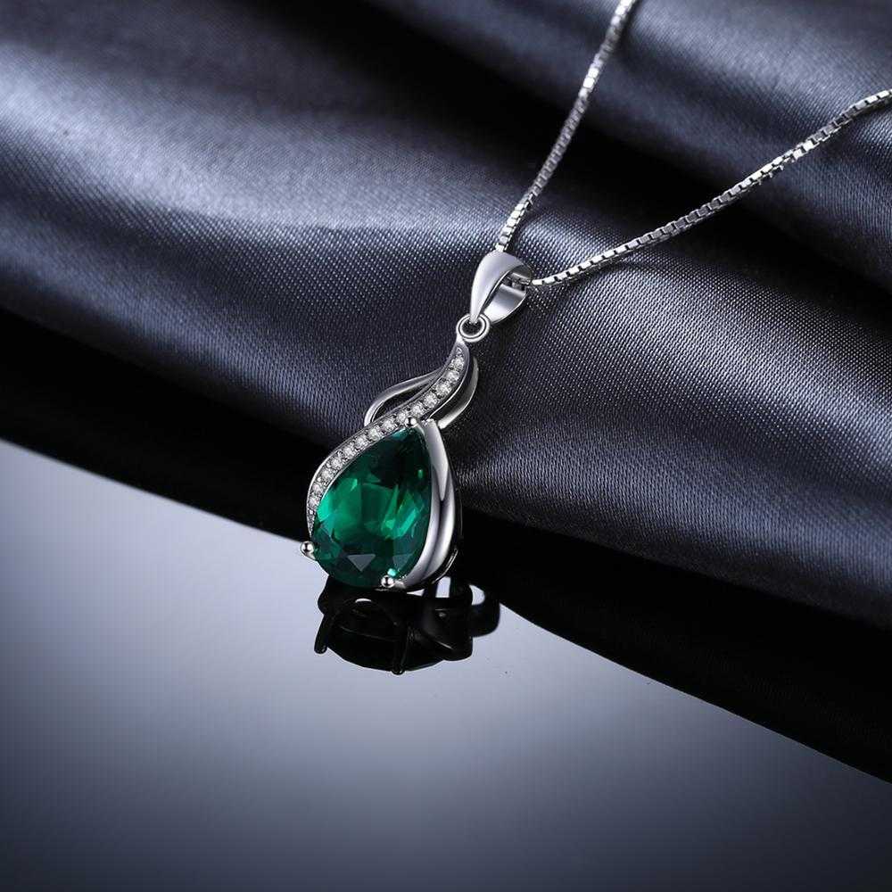 Elegant Teardrop Necklace with Sparkling Emerald Zirconia and Delicate Design