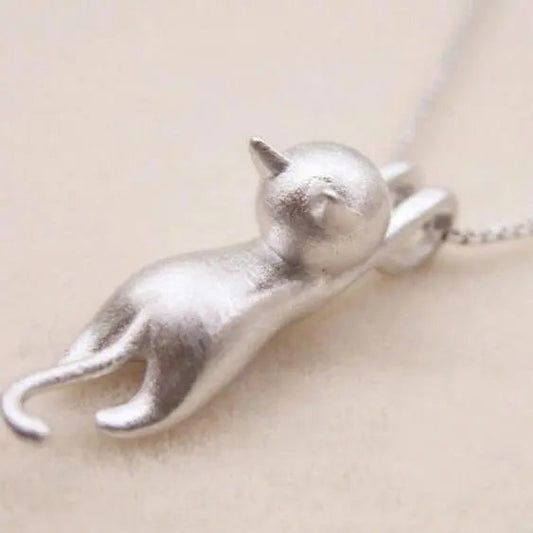 Matte Cat Necklace with a Fun Design for Cat Lovers