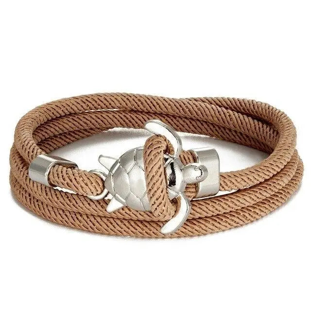 Sea turtle bracelet made from cord, for him and her