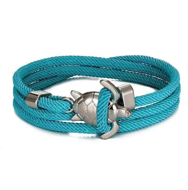 Sea turtle bracelet made from cord, for him and her
